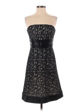 White House Black Market Black Strapless Lace Cocktail Dress/Beautiful!